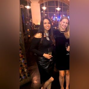 Faux black leather skirt from Dynamite (size M)